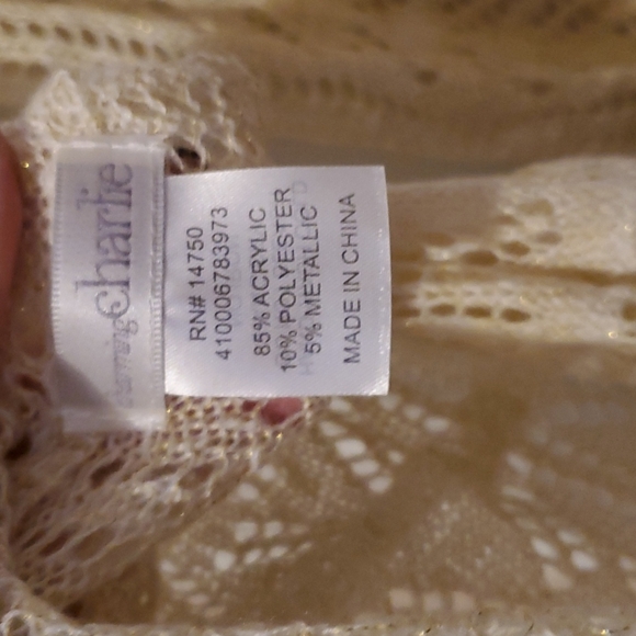 Cream colored, sparkly infinity scarf - Picture 2 of 3